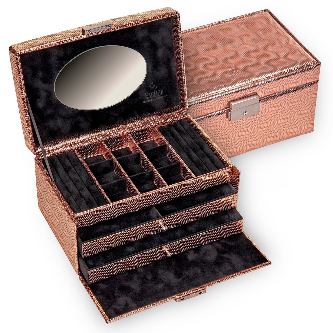 jewellery case Elly – 1846 gold Manufaktur SACHER Offizieller | rose Store lagarto 
