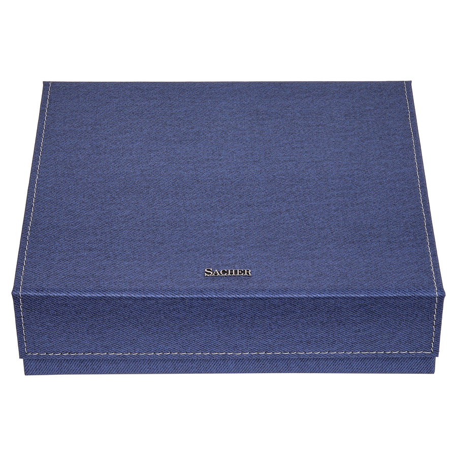 Schmuckbox Nora denim – SACHER Offizieller blau / Manufaktur | 1846 Store